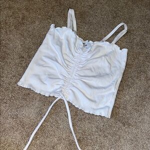 Hollister White Ribbed Tank Top